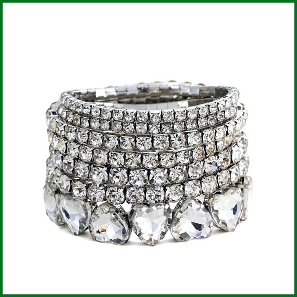 Jewelry - 7PCS Stackable Tennis Bracelets Set with Sparkling Rhinestones